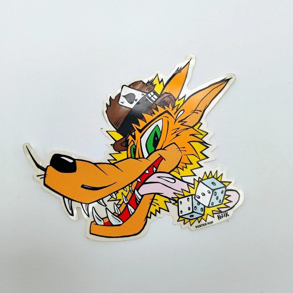 Kozik Wolf Sticker Vintage Poster Pop Culture 1990's Street Art Graffiti